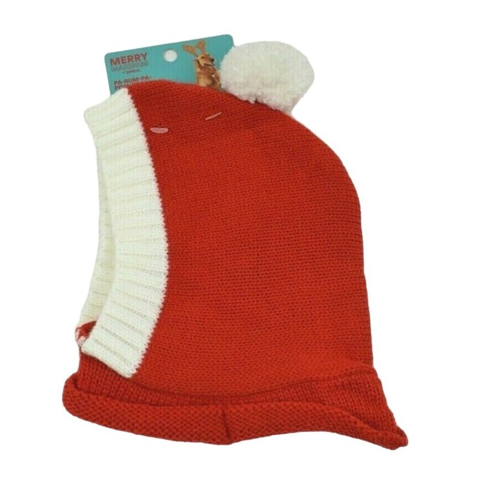 Merry Makings Pet S to M Pa-Rum-Pa-Pom-Pom Dog or Cat Red Santa Beanie New